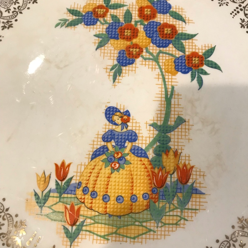SERVING PLATTER 22K gold TRIM - Picture 11 of 14